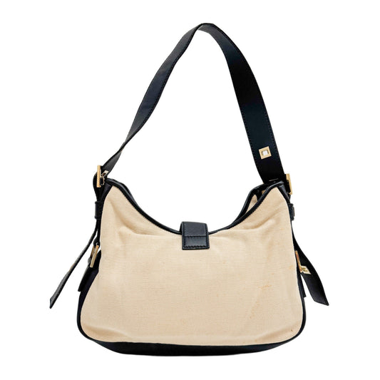 Beige Cotton Shoulder Bag
