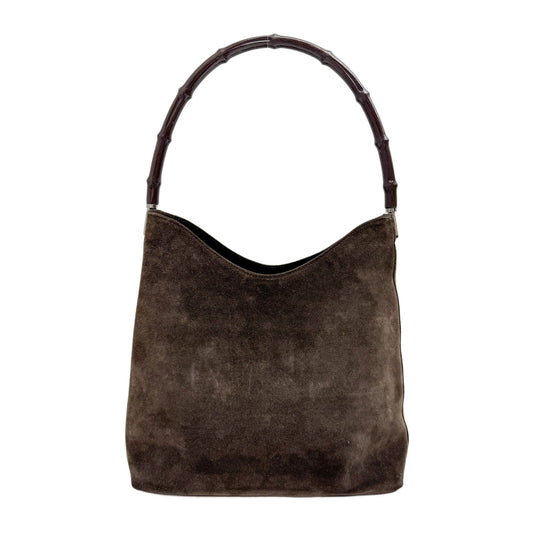 Bamboo Brown Suede Hobo Bag