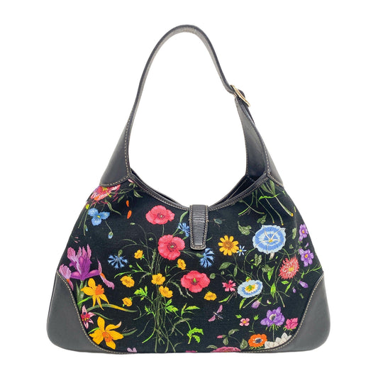 Jackie Floral Cotton Canvas Shoulder Bag