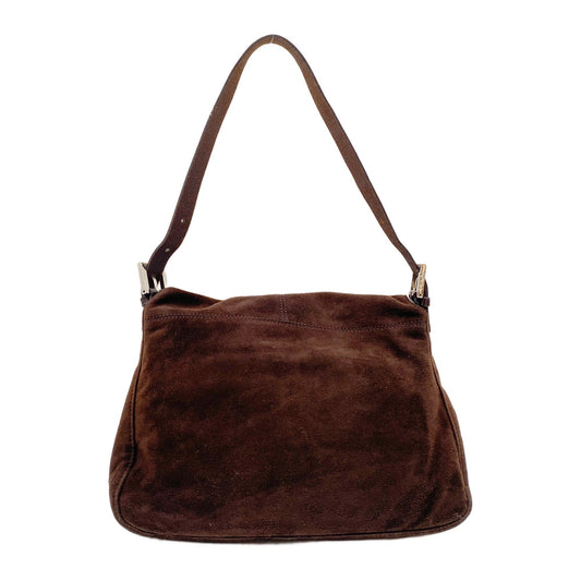 Mamma Baguette Brown Suede Shoulder Bag