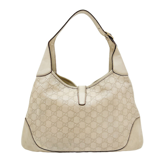 Jackie Beige Leather Shouler Bag