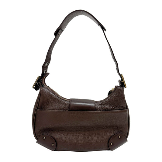 Half Moon Brown Leather Shoulder Bag