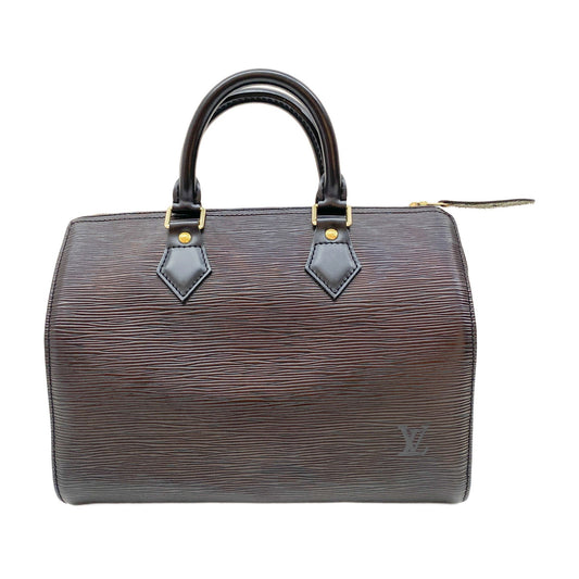 Speedy 25 Black Leather Hand Bag