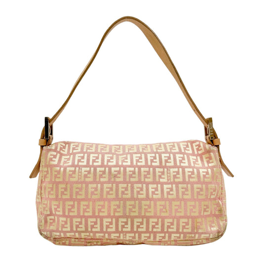 Baguette Pink Canvas Shoulder Bag