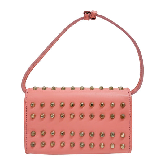 Pink Studded Leather Hand Bag