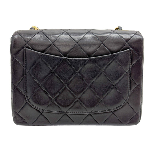 Matelassé Black Leather Small Shoulder Bag