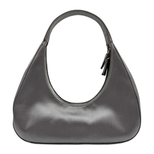 Silver Satin Shoulder Bag