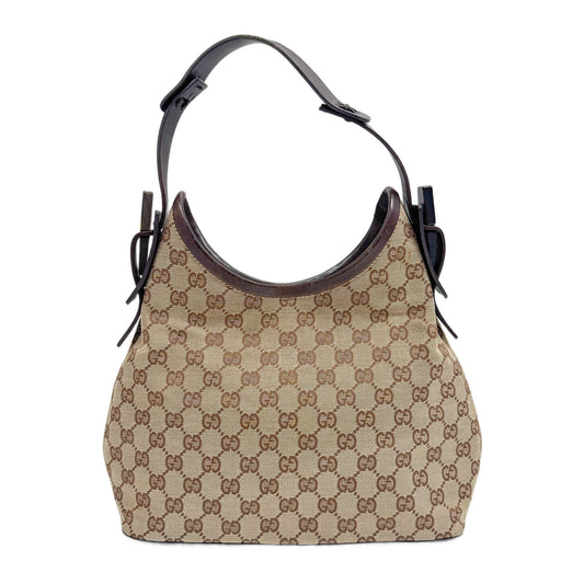 Brown GG Canvas Hobo Bag