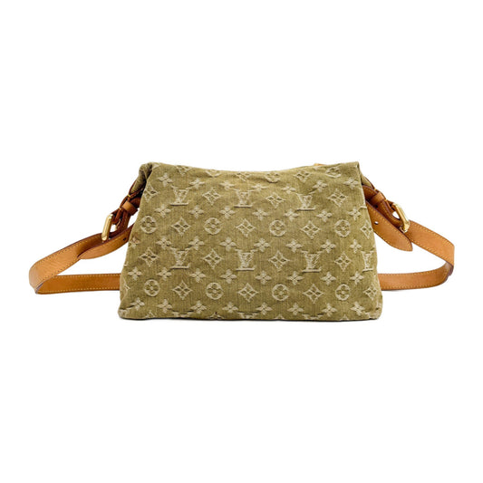 Baggy Green Denim Monogram Shoulder Bag