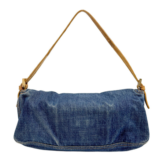 Baguette Blue Denim Shoulder Bag