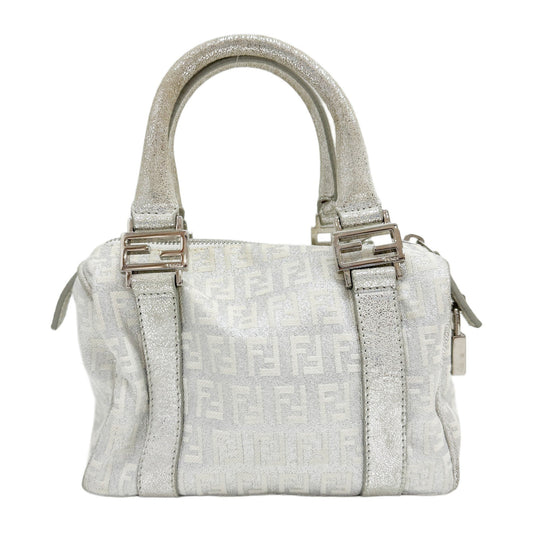 Silver Canvas Mini Hand Bag