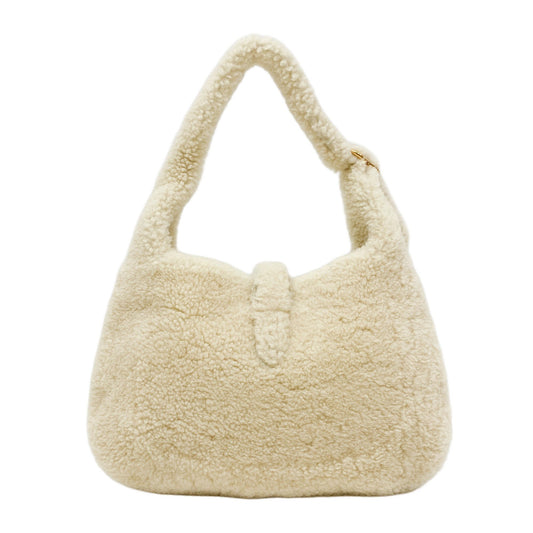 Jackie Beige Fur Shoulder Bag
