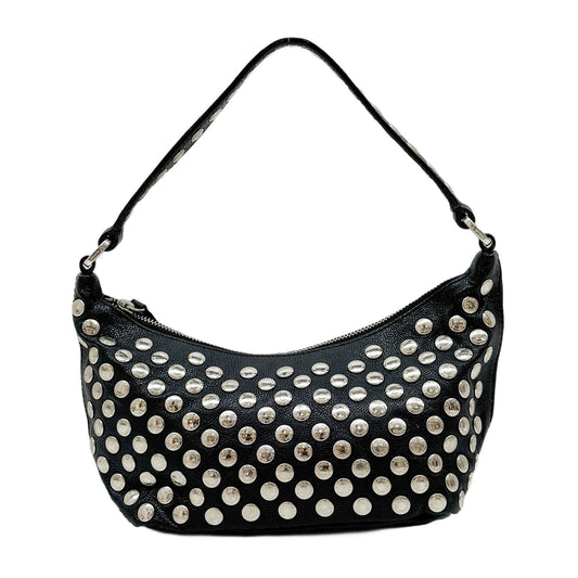 Metal Studs Black Leather Hand Bag