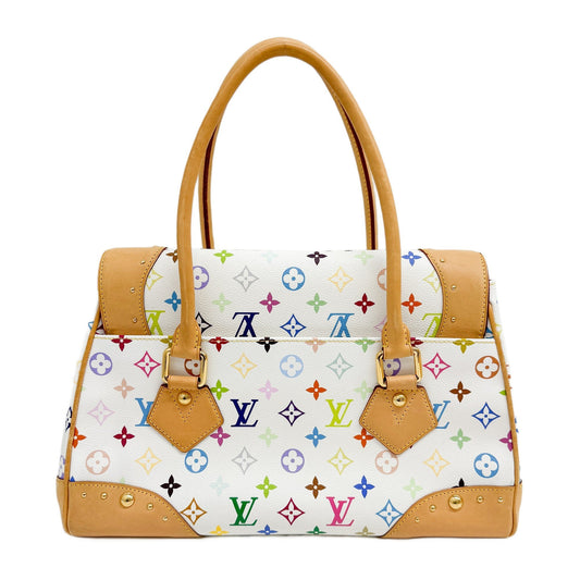 Beverly MM White Monogram Coated Canvas Hand Bag