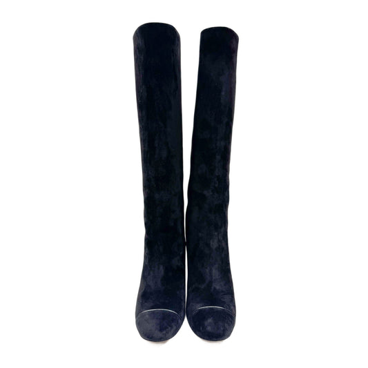 Size 37.5 EU Black Suede Long Boots