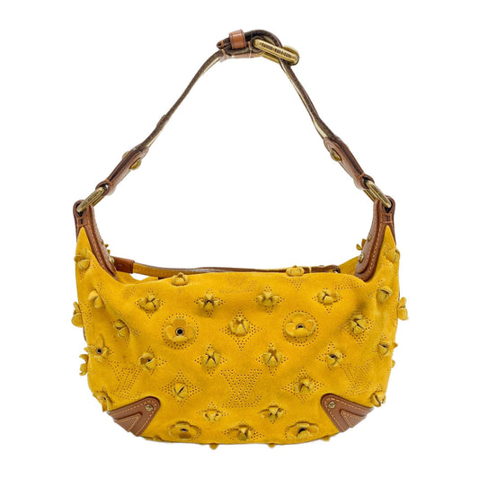 Monogram Yellow Suede Mini Shoulder Bag