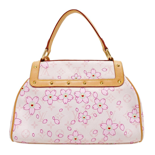 LV x TM Pink Cherry Blossom Coated Canvas Hand Bag