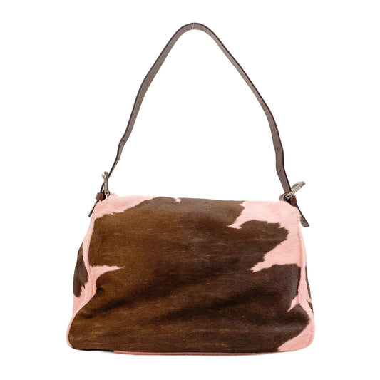 Mamma Baguette Pink Pony Hair Shouler Bag