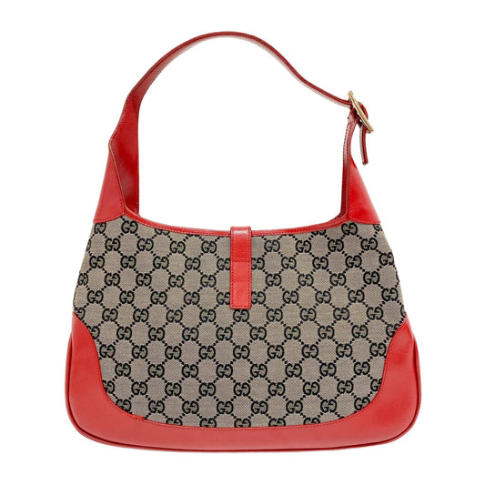 Jackie Red GG Canvas Shoulder Bag