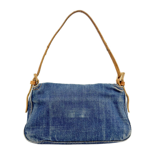Mini Mamma Baguette Blue Denim Shoulder Bag