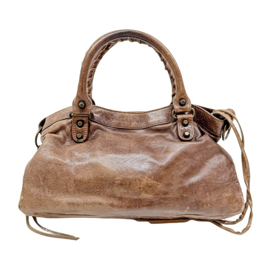 The First Brown Leather Two Way Bag