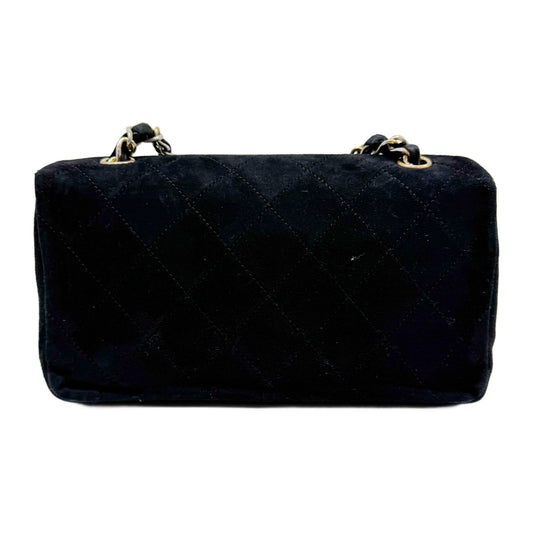 Mini Classic Flap Black Suede Shoulder Bag
