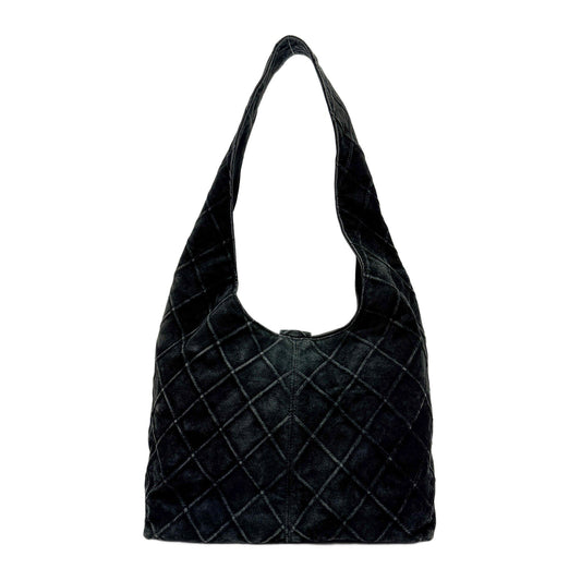 Black Suede Hobo Bag