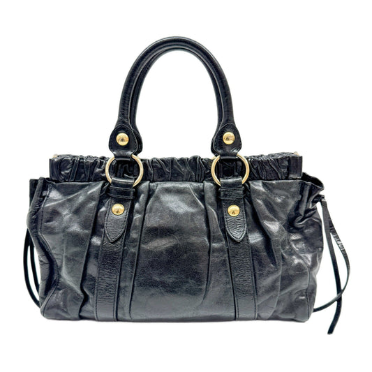 Vitello Black Leather Two Way Bag