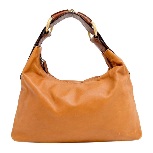 Horsebit Brown Leather Shoulder Bag