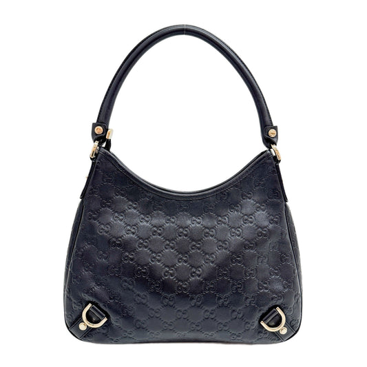 Guccisima Black Leather Shoulder Bag