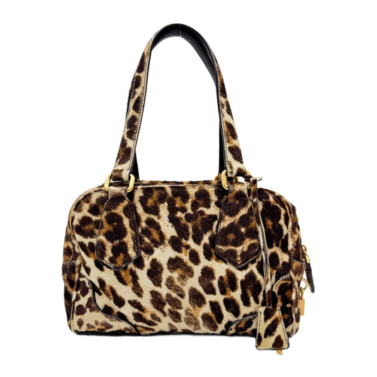 Galleria Brown Leopard Print Pony Hair Shoulder Bag