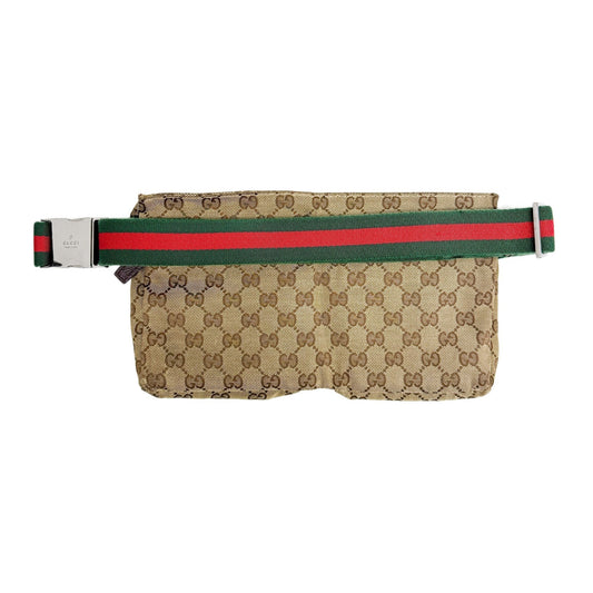 GG Brown Canvas Waist Bag