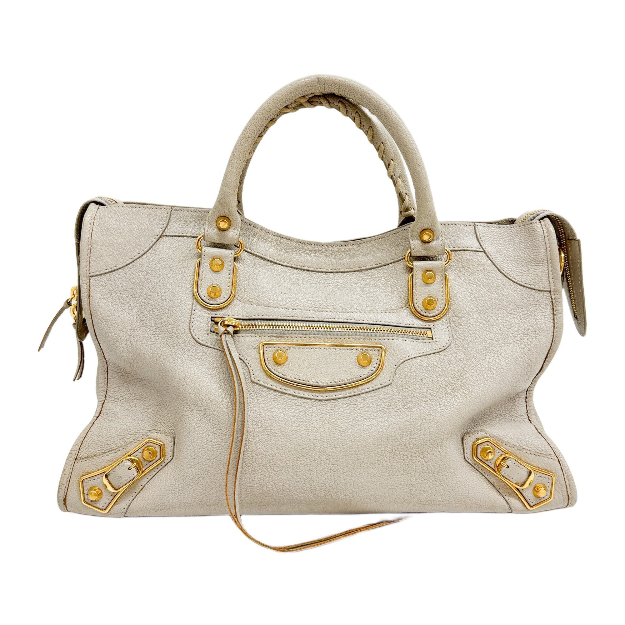 Metallic Edge The City Sand Beige Leather Two Way Bag