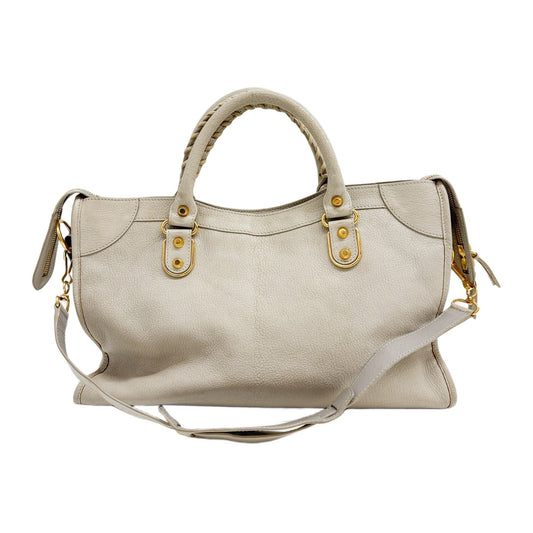 Metallic Edge The City Sand Beige Leather Two Way Bag
