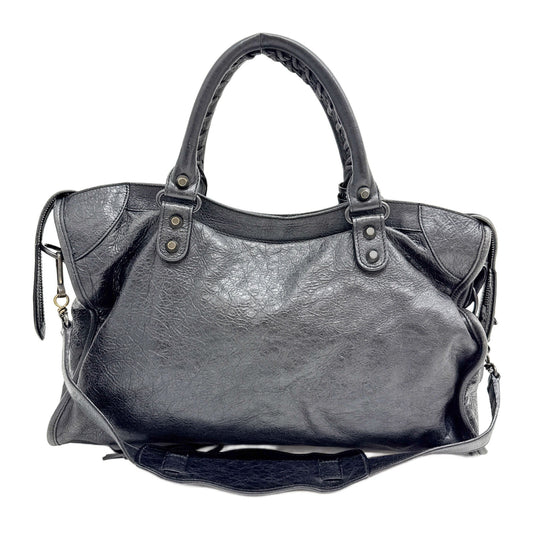 The City Black Leather Two Way Bag