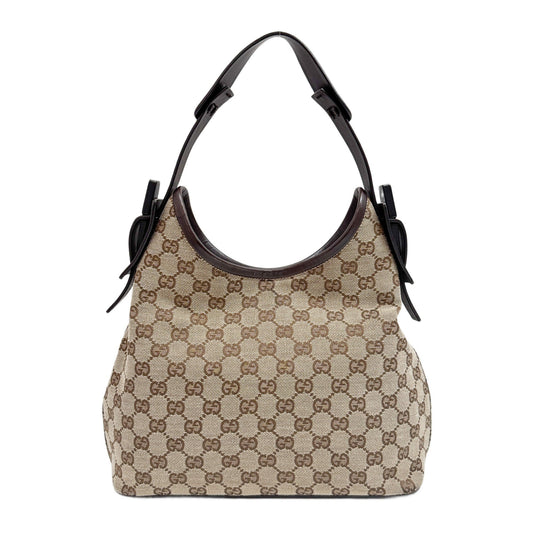 Brown GG Canvas Hobo Bag
