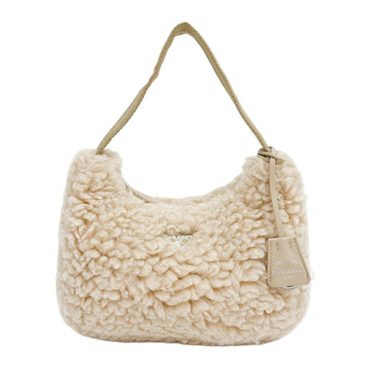 Re-Edition Beige Cashmere Shoulder Bag