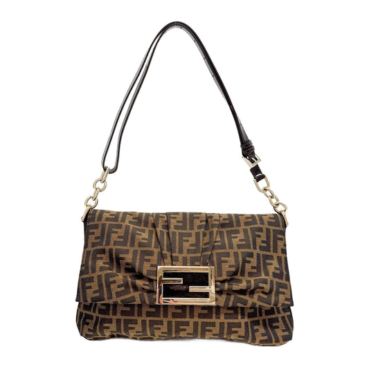 Mia Brown Zucca Canvas Shoulder Bag