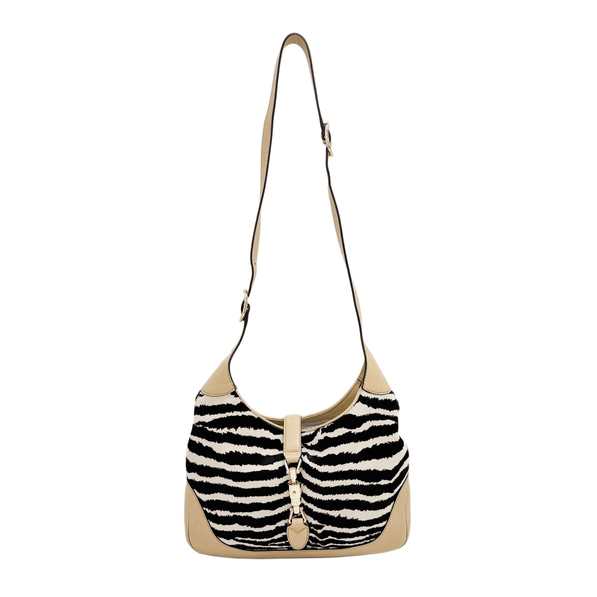 Jackie 1961 Zebra Print Pony Hair Shoulder Bag