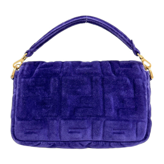Mini Baguette Purple Velvet Shoulder Bag