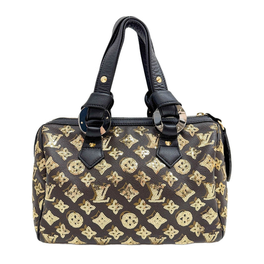 Speedy 25 Sequin Brown Monogram Canvas Hand Bag