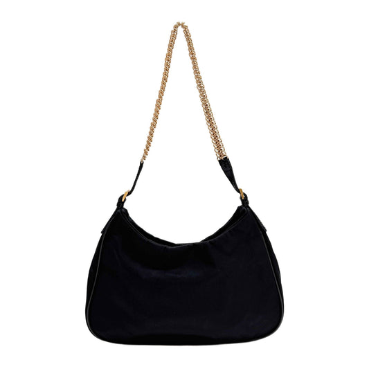 Cleo Black Nylon Shoulder Bag
