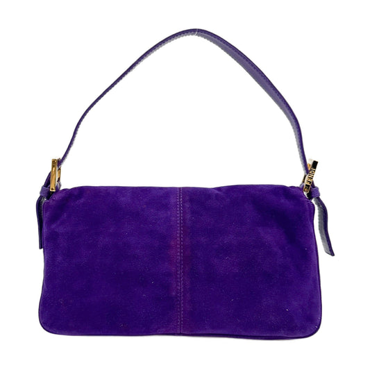Baguette Purple Suede Shoulder Bag
