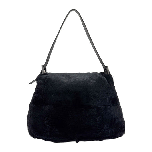 Mamma Baguette Black Fur Shoulder Bag
