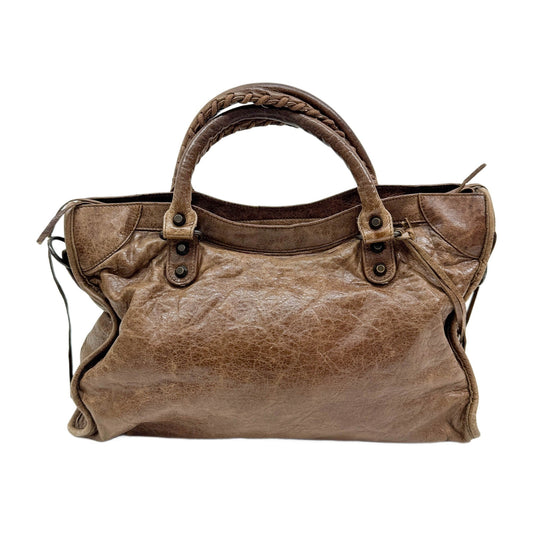 The City Brown Leather Two Way Bag
