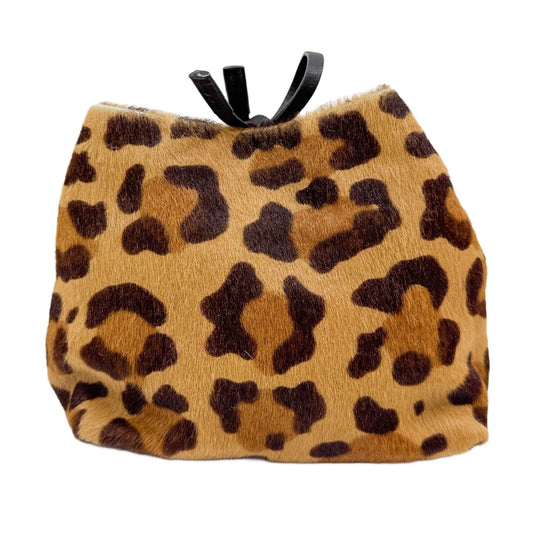 Brown Leopard Print Pony Hair Hand Bag