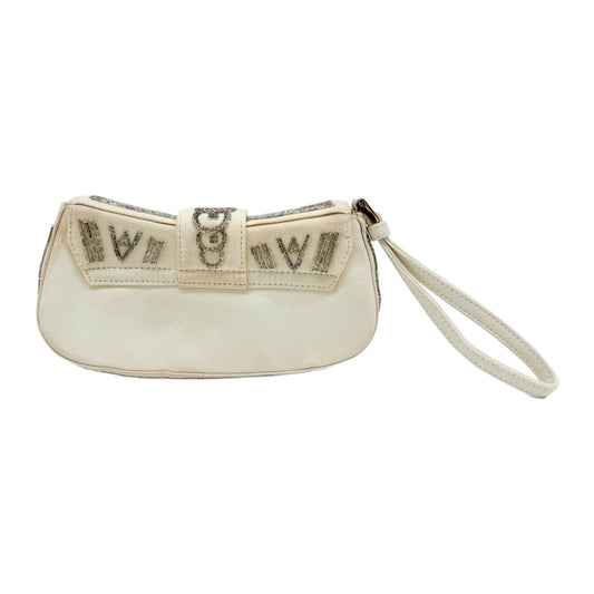 Street Chic Columbus Beaded Beige Viscose Clutch Bag