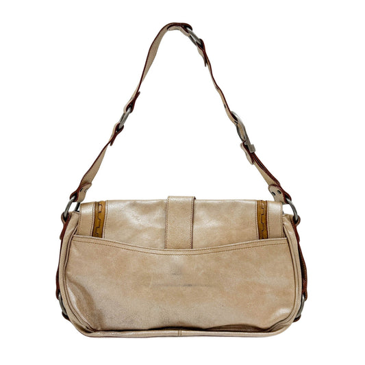 Gaucho Metallic Gold Leather Shoulder Bag