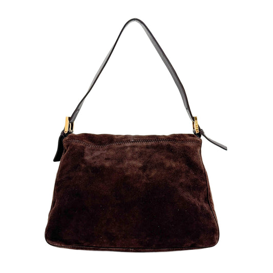 Mamma Baguette Brown Suede Shoulder Bag