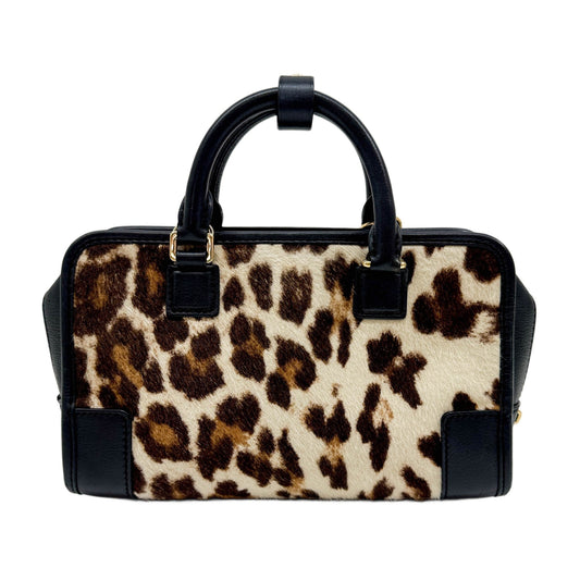 Mini Amazona Brown Leopard Print Pony Hair Two Way Bag